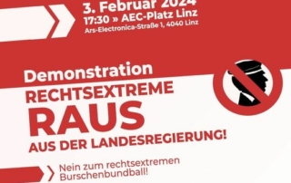Linz gegen Rechts -Demo gegen den Burschenbundball am 3.2.2024
