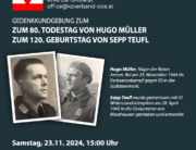 Gedenkkundgebung zum 80. Todestag von Hugo Müller und 120. Geburtstag von Sepp Teufl