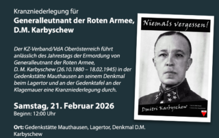 Gedenkkundgebung für D.M. Karbyschew am 21.02.2026 in der Gedenkstätte Mauthausen