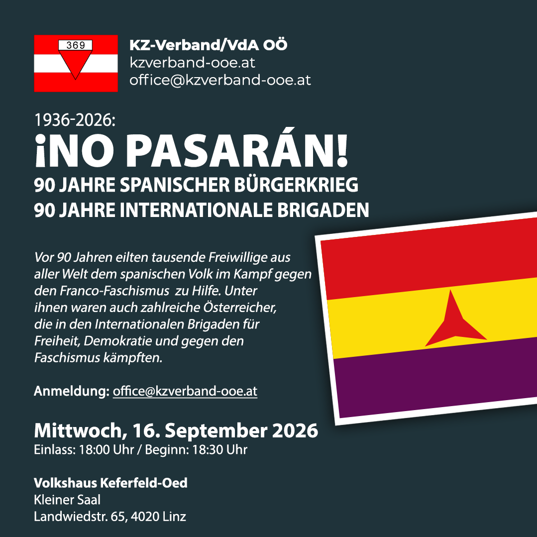 Veranstaltung 90 Jahre Internationale Brigaden am 16. September 2026 in Linz
